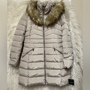 ❄️NWT❄️ Laundry By Shelli Segal Faux Fur Trim Hooded Puffer Coat, Size L